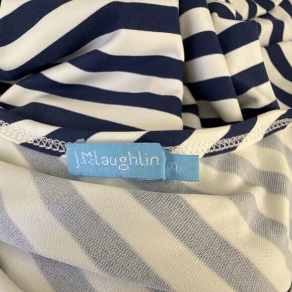 J McLaughlin Womens Elora Bangle Stripe Side Tie Sheath Dress Size XL Nautical - Picture 7 of 8